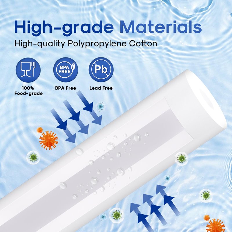 ICEPURE 1 Micron 20" x 4.5" Whole House Sediment Home Water Filter Replacement Cartridge, Compatible with SP-DD-5005-20BB, FPMB5-20, AP810-2, DGD-5005-20, SDC-45-2005, 2PP20BB1M, P5-20, FP25B, 4 Pack