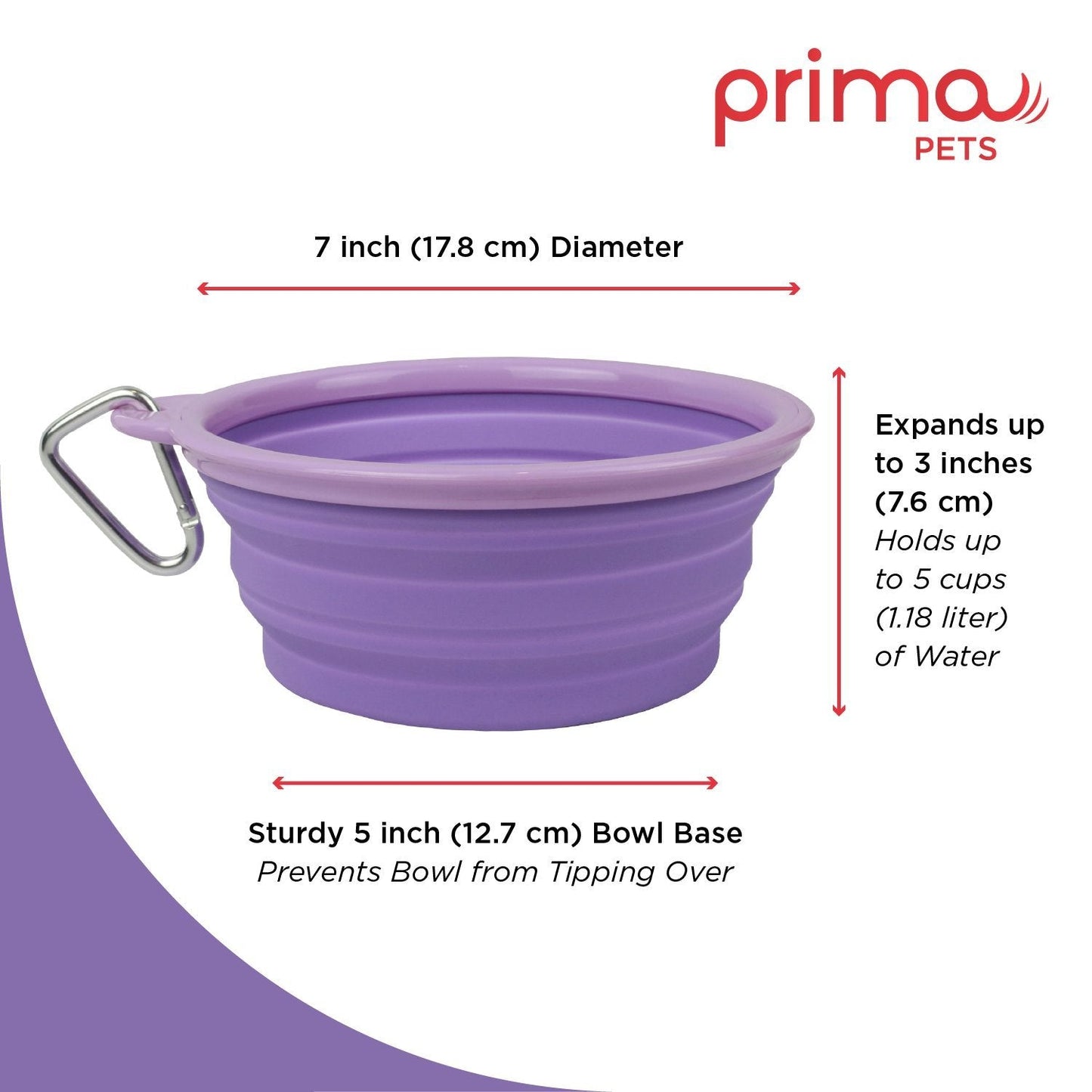 Sale Collapsible Silicone Water Travel Bowl with Clip for Dog and Cat, Portable and Durable Pop-up Feeder for Convenient On-The-go Feeding Size: Large (5 Cups) Grey