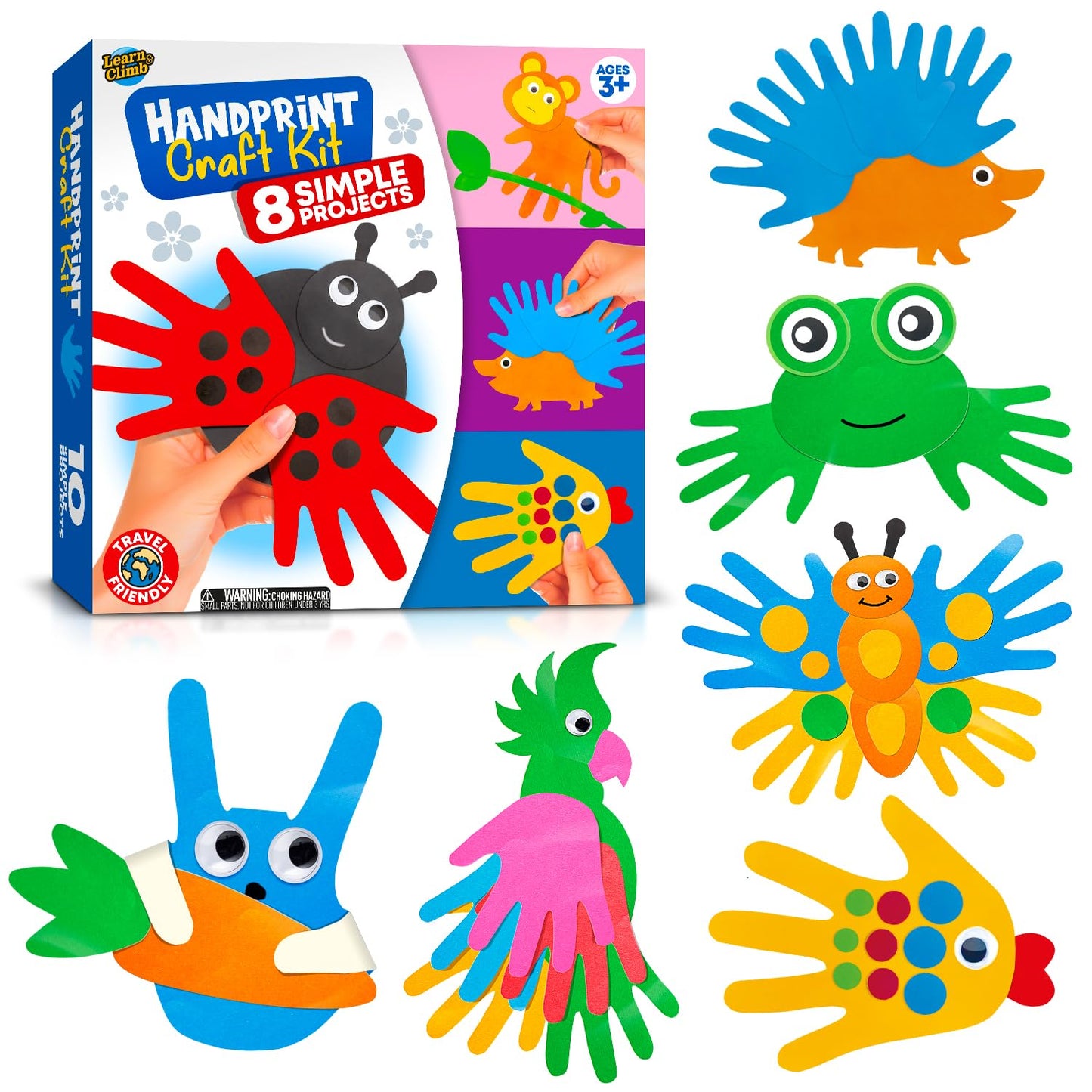 Learn & Climb Arts and Crafts Kit for Toddlers Ages 3+ Years. Easy Animal Crafting for Kids