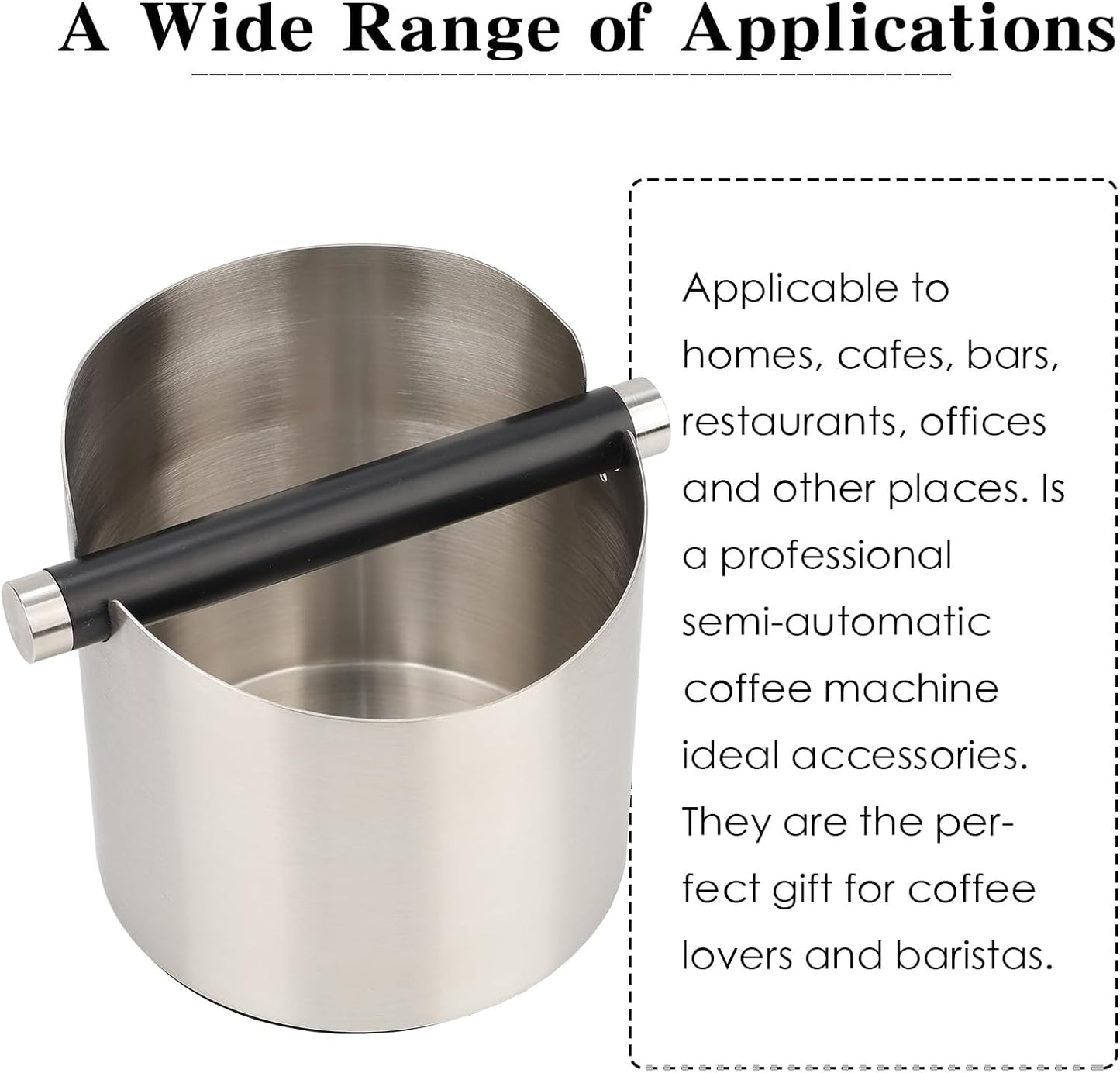Italian Espresso Tapping Box, Stainless Steel Coffee Grinding Box with Detachable Tapping Rod