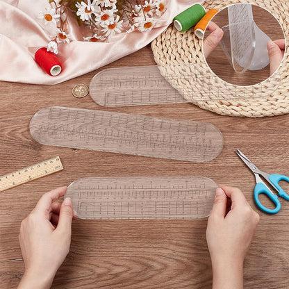 OLYCRAFT 3Pcs 2 Sizes Sock Ruler Knitting Crochet No Hole 8.9/11.8 Inch Clear Acrylic Sock Crochet Ruler Sock Ruler Knitting Crochet Size Measurement Hook Needle Ruler for Knitting Socks DIY Craft