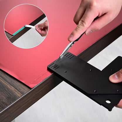 FOSHIO Aluminum Edge Wrap Cutting Template Tool, Template Ruler Drafting Tools for Furniture Wrapping, Gift Wrapping, Wallpaper, Vinyl Wrapping. Window Film Application Cutting Guide Tools