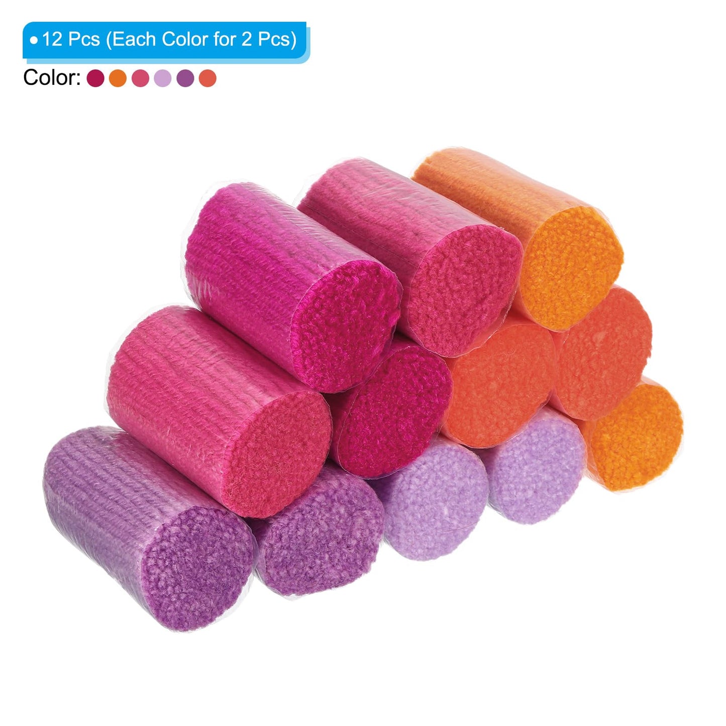 PATIKIL 12 Rolls Latch Hook Yarn, Latch Hook Kit Yarn Precut Hook Rugs Yarn Crochet Colorful for Latch Hook Rug Adults Beginners, Pink Yellow Purple Tone