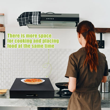 Ziliny 29. 92 x 22. 05 Inch Black Wooden Rv Stove Top Cover Stove Top Sink Cover Noodle Cutting Board for Electric Gas Burners Sink Noodle Board