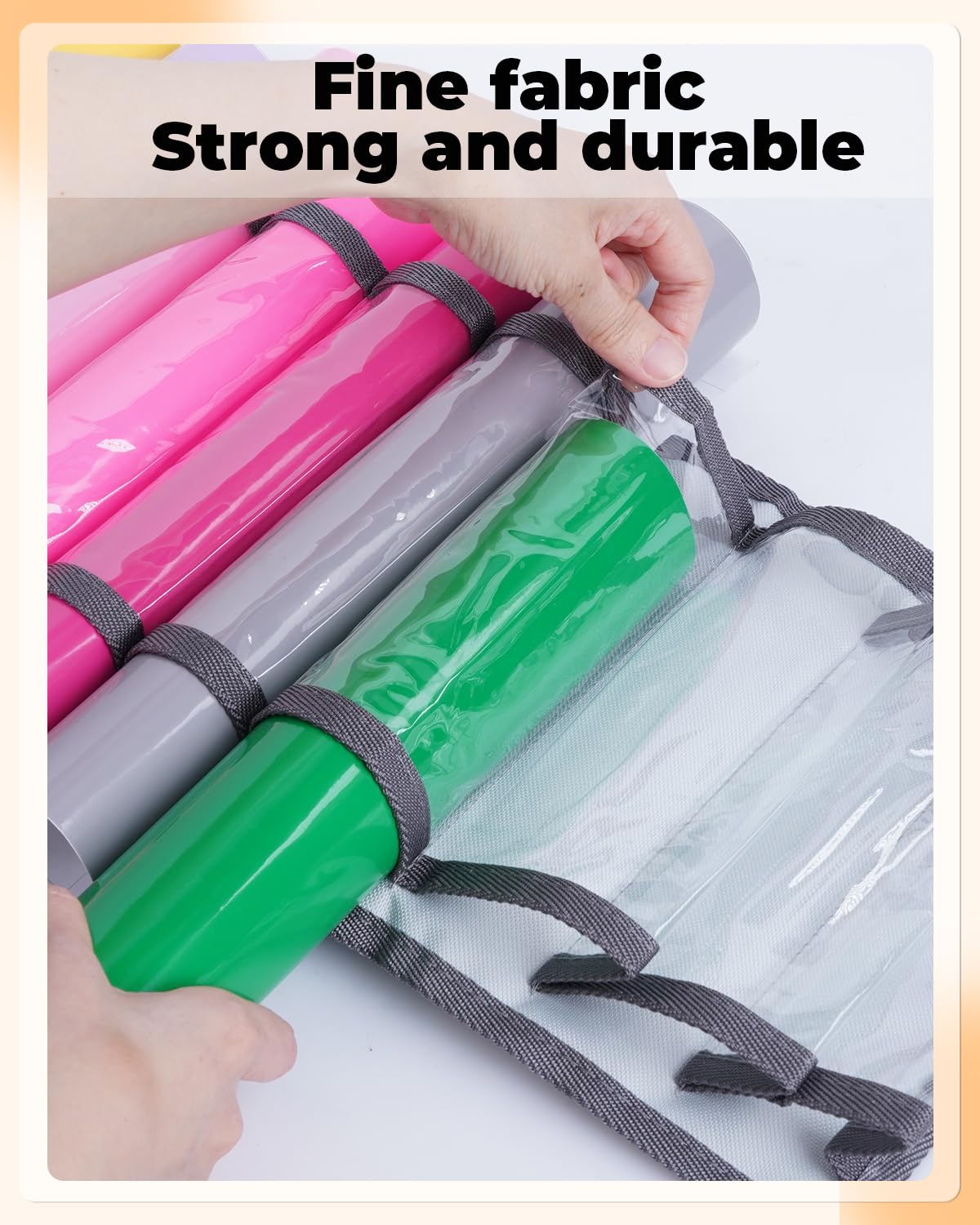 UCEC 12 Compartment Vinyl Roll Storage Organizer, Clear PVC, Hanging Wall Mount for Cricut Vinyl, Gift Wrap, Craft Paper