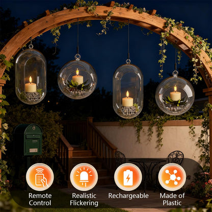 Ntewidbroansa Flameless Rechargeable Tea Lights with Remote Timer - LED Electric Candles Realistic Flickering for Valentines Decor, Wedding Table, Home Decoration 12-Pack (Φ 1-1/2''×H 2'')