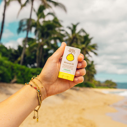 Sun Bum Baby Bum Mineral SPF 50 Sunscreen Stick - Hawaii 104 Act Compliant (Without Octinoxate & Oxybenzone) - UVA/UVB Face and Body Protection - Unscented for Sensitive Skin - Travel Size 0.45 Oz
