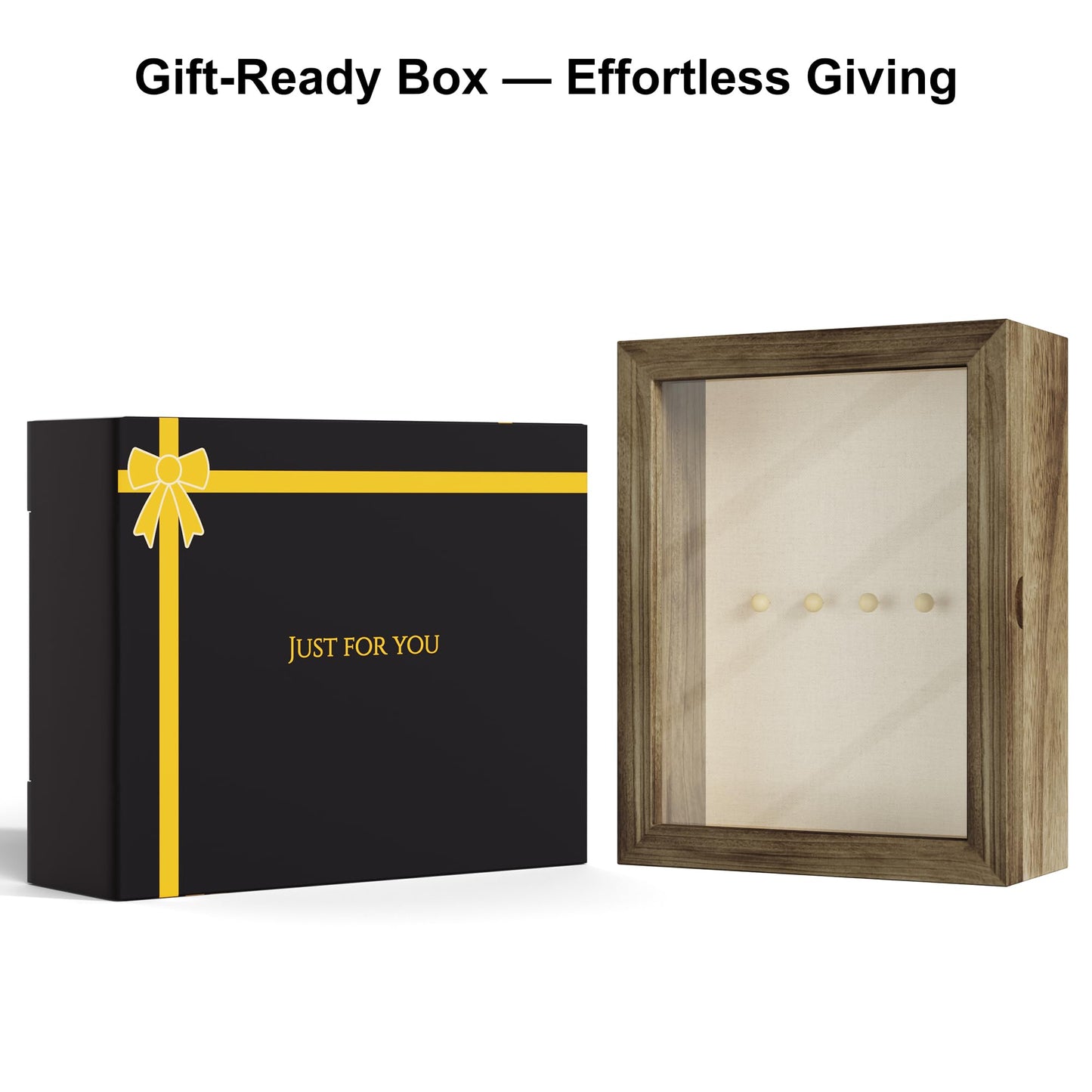 Love-KANKEI Shadow Box Frame 8x10 Shadow Box Display Case with Linen Back Memorabilia Awards Medals Photos Memory Box Gift Carbonized Black