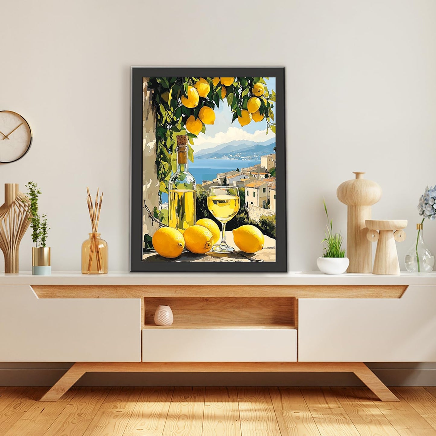 TOSTOG Italian Limoncello Diamond Art Kits for Adults, Lemon Diamond Paintings for Adults, Cartoon Full Drill Diamond Art Kits, 5D Diamond Paintings Kit Gem Painting Wall Decor and Gift 12 * 16 Inch.