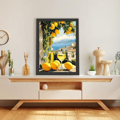 TOSTOG Italian Limoncello Diamond Art Kits for Adults, Lemon Diamond Paintings for Adults, Cartoon Full Drill Diamond Art Kits, 5D Diamond Paintings Kit Gem Painting Wall Decor and Gift 12 * 16 Inch.