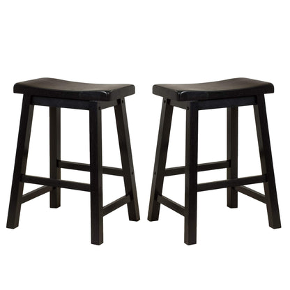 Christopher Knight Home Pomeroy 24" Saddle Stools, 2-Pcs Set, Black