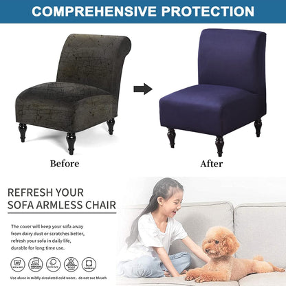 lihuitong Armless 2 Armless Armless Chair Slipcover Pieces Printed Accent Chair Cover Stretch Spandex Slipper Chair