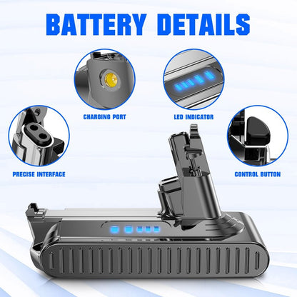 BATTOOL Upgraded 7000mAh Replacement for Dyson V10 Battery SV12 242151, 25.2V Li-ion Battery Compatible with Dyson V10 Cyclone/Animal/Absolute/Fluffy/Motorhead Cordless Vacuum Cleaner (V10)