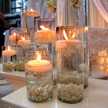 Set of 12 3 Inch White Floating Candles Large Unscented Dripless Water Wax Pool Candles for Vases, Centerpieces at Wedding, Party, Holiday- 10 Hour Burning