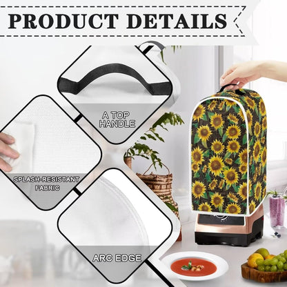 Sunflower Pattern Kitchen Appliance Covers, Dustproof Cover for Food Processor, Juicer, Coffee Maker, Washable
