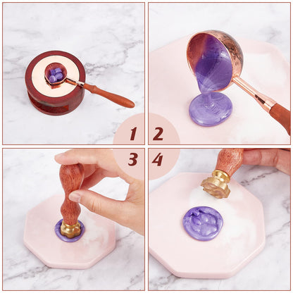 CRASPIRE Pawprint Wax Seal Stamp Paw Print Vintage Sealing Wax Stamps Retro 3D Removable Brass Head with Wood Handle for Wedding Invitations Halloween Christmas Thanksgiving Gift Packing