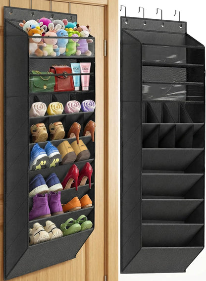 LEHKG 8 6 8 Closet Over The Door Shoe Storage Organizer, Tiers Hanging Shoe Rack Behind Door Shoe Holder with Large