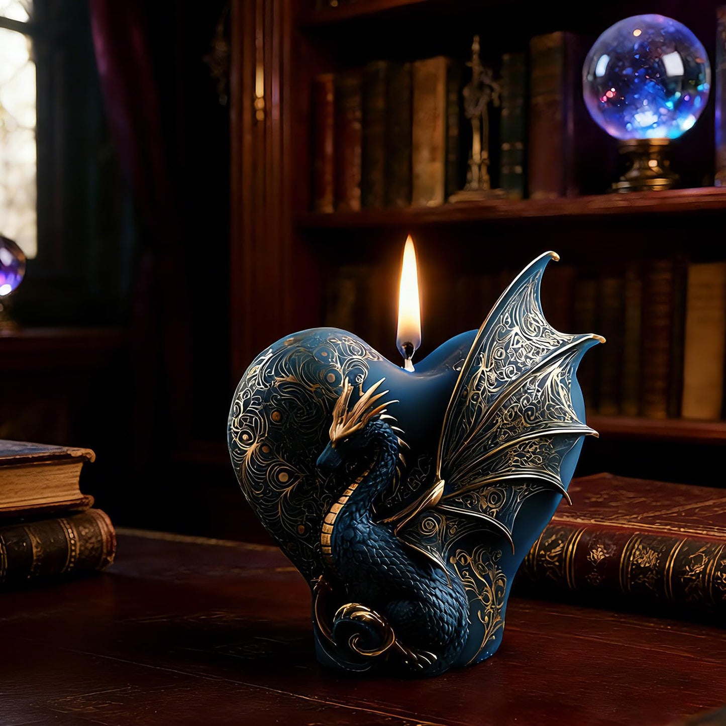 Dragon Candle Mold, 3D Heart Shape Animal Dinosaur Silicone Molds for Candle Making, Epoxy Resin Casting Molds for Handmade DIY Soap & Aromatherapy DIY Home Desk Decor