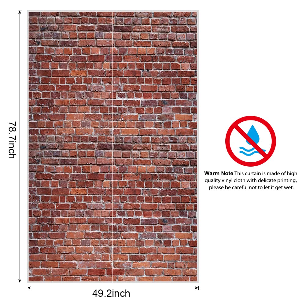 Brick Wall Party Backdrop, Wall Decoration, Curtains Door, Old Red Brick Wall Party Backdrop, Holiday Party Supplies Christmas Halloween Decoration 78.7"x 49.2" Inch
