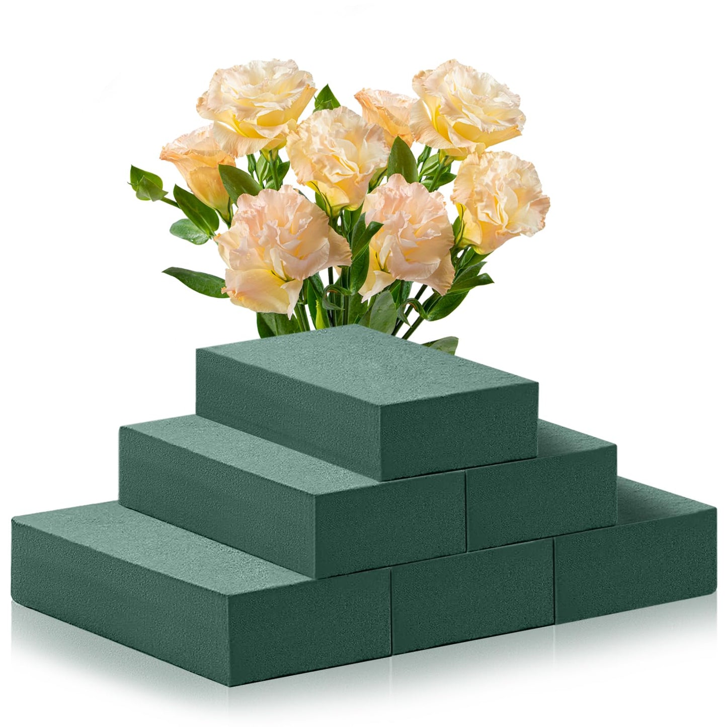 10 Pcs Floral Foam Blocks, Foam for Flower Arrangements(5.5"L x 3.1"W x 1.7"H), Green Dry & Wet Flower Foam, Florist Foam for DIY Crafts, Wedding, Birthdays, Home Decorations