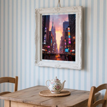 UIBDVKS Diamond Art Kits for Adults City Skyline Sunset Glow DIY Frameless Diamond Painting Kits for Adults Beginner, 12x16 in Diamond Painting Kit for Home Wall Decor