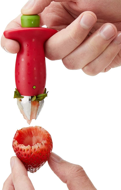 Chef'n Original Stem Gem Strawberry Huller, Red/Green - 102-138-005