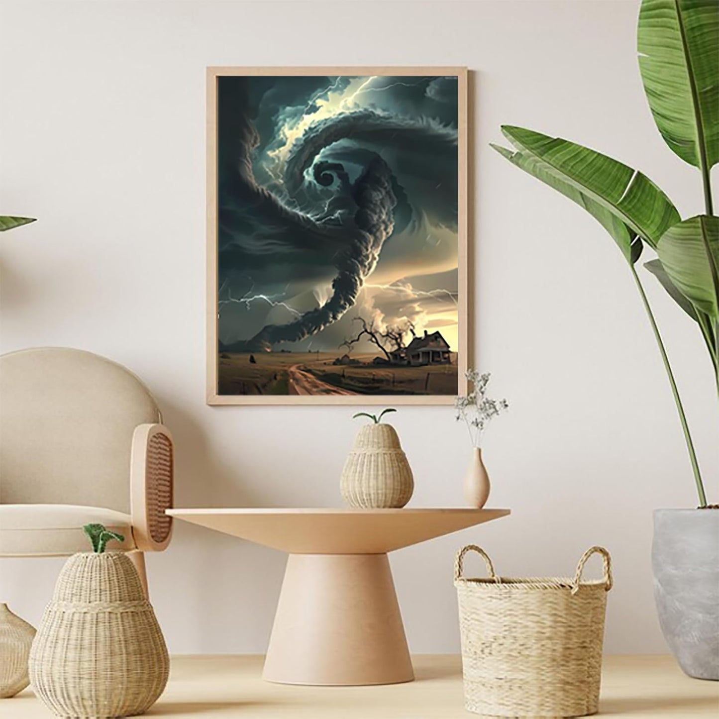KAYEIUU Tornado on The Farm Diamond Painting Kit for Adult Diamond Painting Kit for Adult Tornado 5D Diamond Dots Kits Painting Crafts for Home Decor 12x16 inch