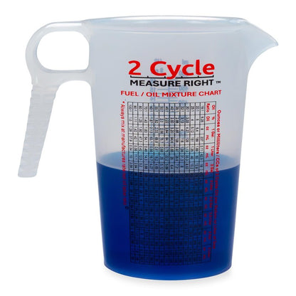 2 Stroke Oil Measuring Cup - 16 Oz Oil Gas Mixing Pitcher with 15-In-1 Ratio Conversion Chart for Outboard Motors, Chainsaws, Weed Eaters, Lawn Equipment, ATVs, Boats, Snowmobiles, Trimmers, Blowers
