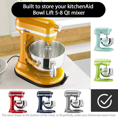 Mixer Slider for KitchenAid 5-8 Qt Bowl Lift Stand Mixer, Sliding Tray with Smooth Rolling Wheels for Easy Movement