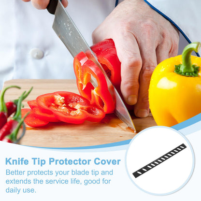 uxcell 50Pcs Blade Edge Guards Knife Protector, 215x20x4mm Plastic Blade Edge Cover Sleeves Universal Knife Covers Knife Sheath for Kitchen, Black