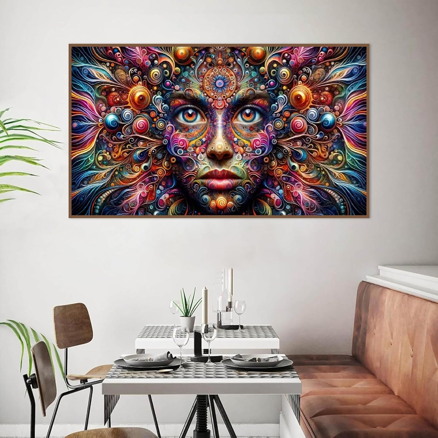 COHAYISY Large 5D Face Diamond Painting Kits Modern Abstract Art, DIY Full Drill Diamond Art for Adults, Home Wall Decoration 15.7x27.5 inch