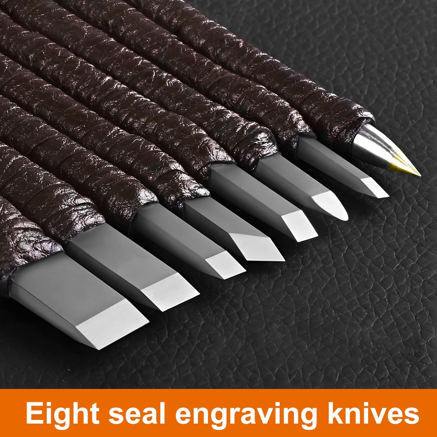 BAIQI Tungsten Steel 8 Pcs Hand Carve Tool Kit for Enthusiast to Engrave Soft Limestone and SlateStone Alabaster Wood Soap Stone Seal Sculpture DIY Craft (10 PCS Carve Tool Set)