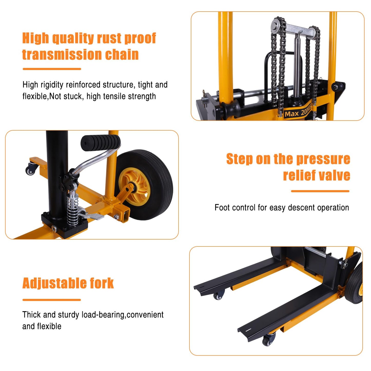 Mini Forklift Foldable Transport Lifting Cart with Swivel Wheels Portable Pallet Jack Table Cart Wear Resist for Household Warehouse Factory