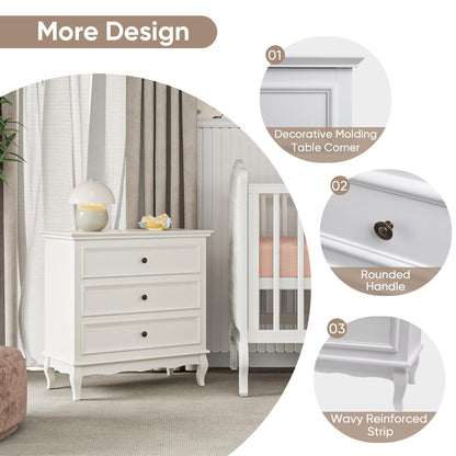 FansaFurn White Buffet Sideboard Set of 2, Wooden Sideboard Cabinet Organizer for Living Room, Hallway