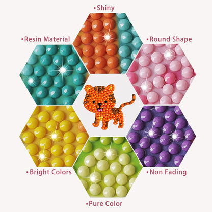 sinceroduct 80pcs Diamond Stickers for Kids - 5D DIY Gem Art Kits, Safe and Colorful Crafts for Girls, Boys, and Beginners