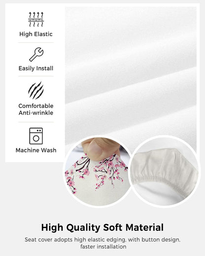 Cherry Blossoms Office Chair Cover, Stretchable Computer Chair Seat Cover, Pink Spring Floral Design