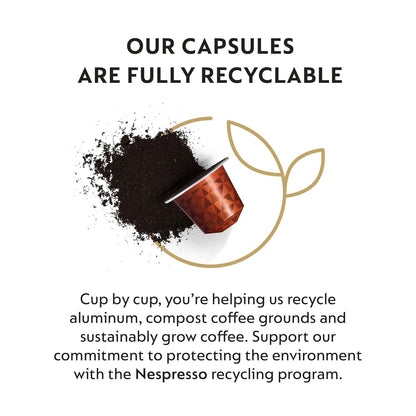 Nespresso Cape Town Envivo Lungo Coffee Pods - Dark Roast Espresso, 50 Count