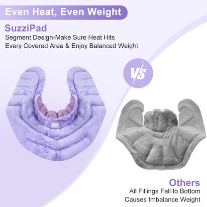 SuzziPad Microwave Heating Pad for Neck and Shoulders, Weighted Shoulder Wrap to Reduce Discomfort, Heated Wraps with Herbal Aromatherapy, Moist Heat Warmer Hot & Cold Compress