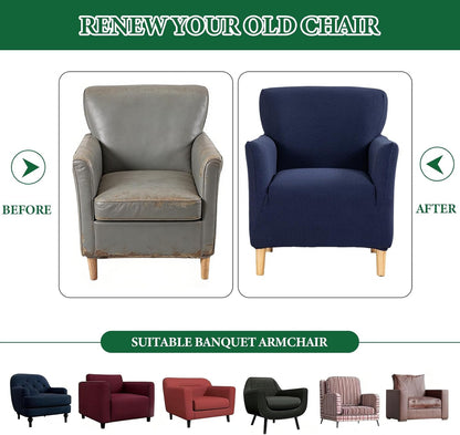 1 Blue,1PC) Stretch Chair Covers with Arms Piece Accent Chair Cover Banquet Armchair Slipcover Ice Patterned Jacquard