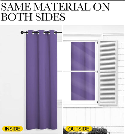 NICETOWN Blackout Curtain Panels - Thermal Insulated Grommet Drapes | Lilac Purple, 34x72 Inch (1 Pair)