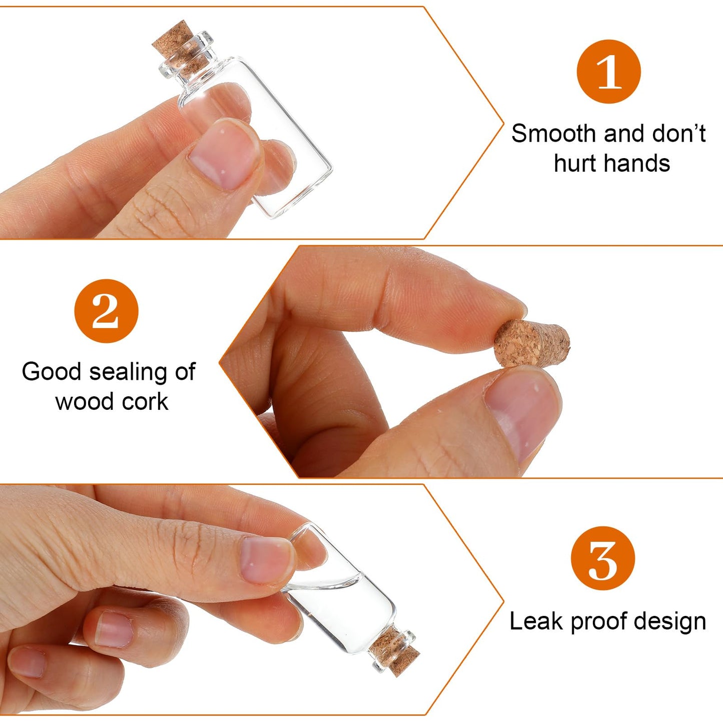 HOFURME 200 Pcs Tiny Jars with Cork Lids, 4ml Mini Glass Bottles with Cork - Clear Small Vials for DIY Crafts, Wedding Favors, Party Decorations, Spell Jars & Message Bottles