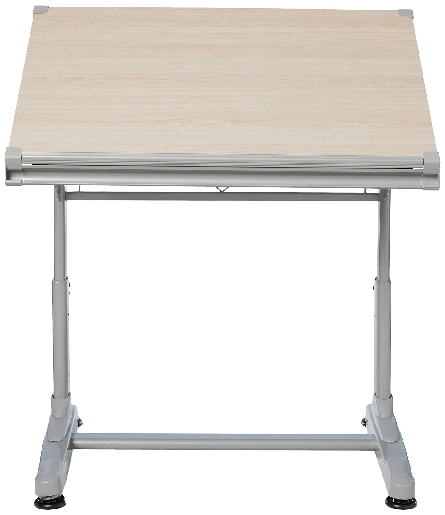 Stand Up Desk Store Adjustable Height and Angle Drafting Table Drawing Desk with Large Surface (Silver Frame/Birch Top, 40" W X 26" D)