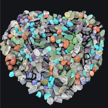 SeeuFun 10 Kinds Gemstones and Crystals Set Tumbled Chps Crystals for Jewelry Making,Candle Making,Crushed Stones,Shungite,Snowflake Obsidian,Citrine(Yellow)