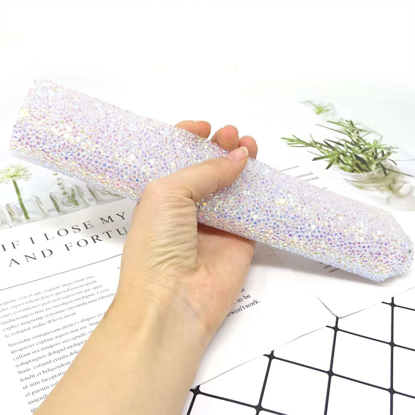 Honbay 1PCS Glitter Nail Art Table Mat Nail Art Hand Arm Rest Pad Shiny Manicure Nail Desk Pad for Nail Art Cushion Pillow