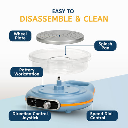 Pottery Wheel for Kids | Clay Machine for Beginners | 4.7 Inch Electric Mini Wheel Kit for Arts | Includes 8 Piece Tool Set and Paint | Educational Pottery Kit for Adults