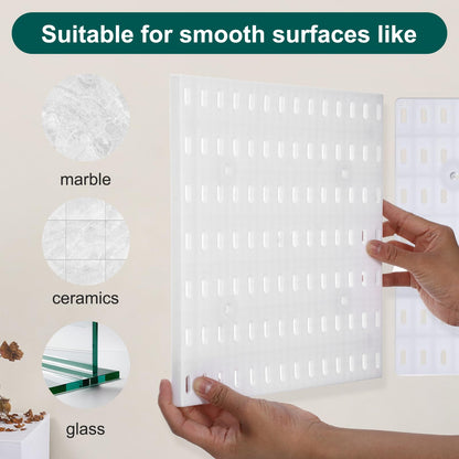 Wall Mount Peg Board Organizer 45pcs Kit, 4 Panels and 41 Accessories Pegboard Wall Organizer with Hooks, Bins, Shelves, DIY Tool Storage Pegboards Kits for Home Office Space Saving (White, 22"×22")