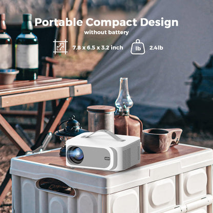 [AI Movin 2.0 System/1200 ANSI/Auto Focus] Projector with WiFi and Bluetooth, Outdoor-Projector 30W DoIby Audio APPS Built-in, Lisowod 1080P Smart Portable 4K Proyector with HDR10+ 2025 Upgraded
