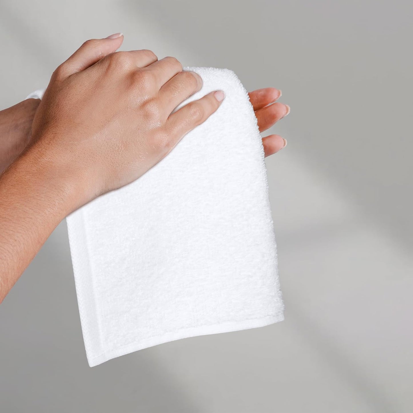 12 12 24-Pack Amazon Basics Fast Drying Cotton Washcloths for Bathroom, Machine Washable, Soft and Highly Absorbent, x