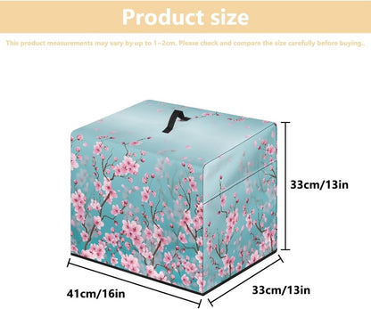 Cherry Blossom Meat Slicer Cover, Blue Appliance Covers for Home Decor, Easy to Clean