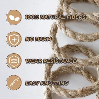 RIOOP Natural Jute Twine Rope 328 Feet 6mm, Heavy Duty Premium Garden Twine String for Crafts, Gardening Deals, Cat Scratching Cord, for Climbing Plants, Halloween Decor